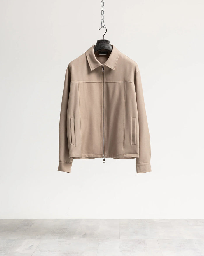 Giacca con zip collo camicia tessuto classico Eternal Atelier - Beige