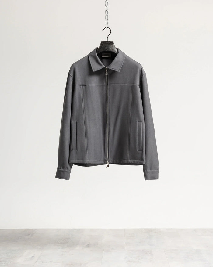 Giacca con zip collo camicia tessuto classico Eternal Atelier - Grigio