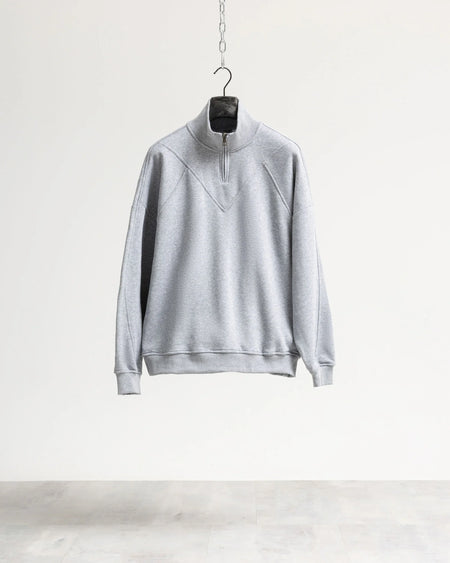 Felpa mezzo collo mezza zip - Grigio
