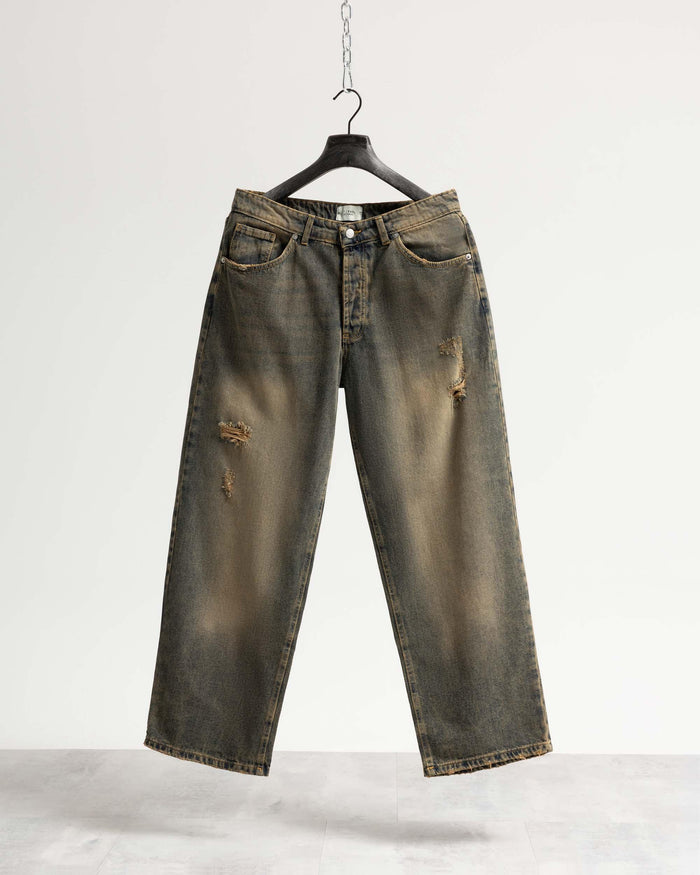 Jeans baggy blu sabbiato scuro Eternal - Blu