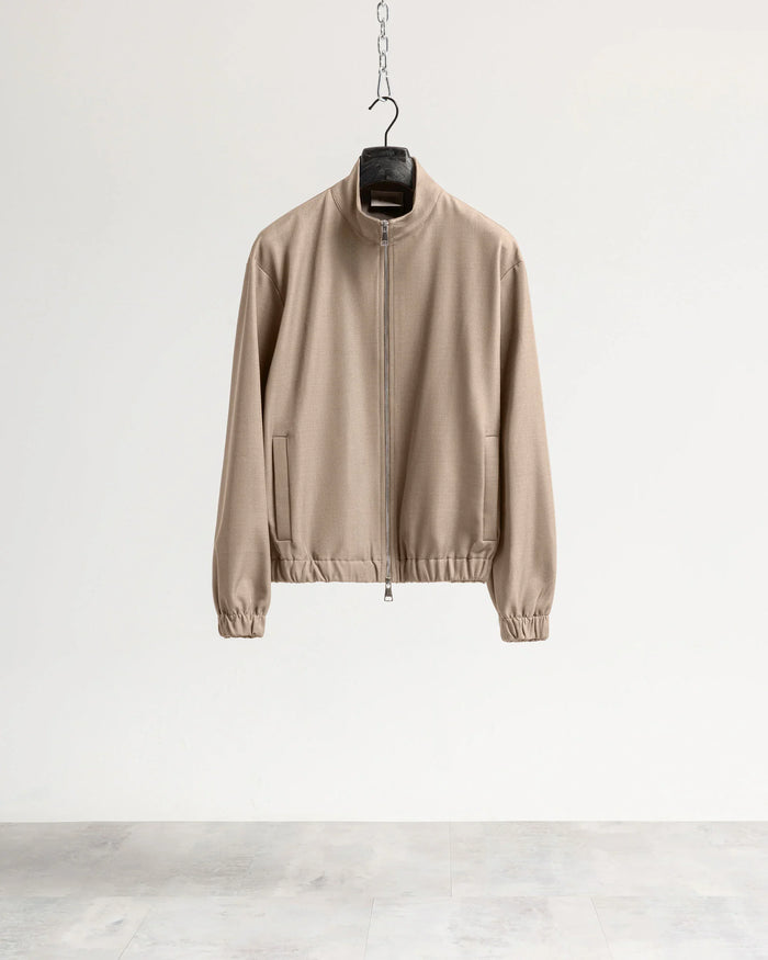 Giacca con zip mezzo collo tessuto classico Eternal Atelier - Beige