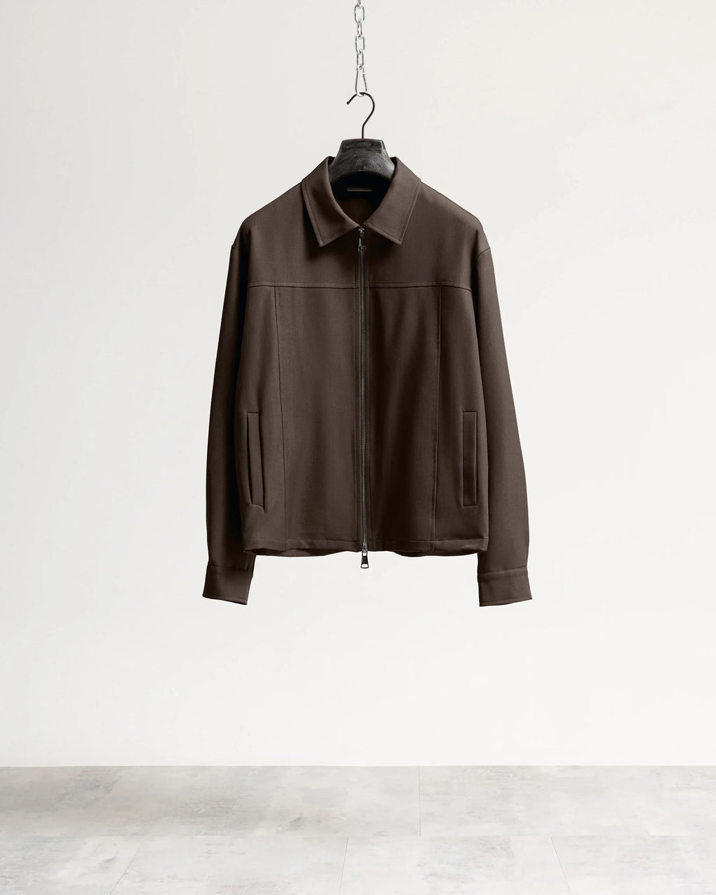 Giacca con zip collo camicia tessuto classico Eternal Atelier