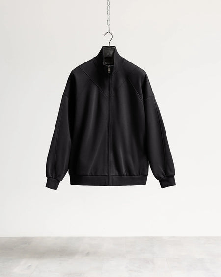 Felpa zip mezzo collo - Nero