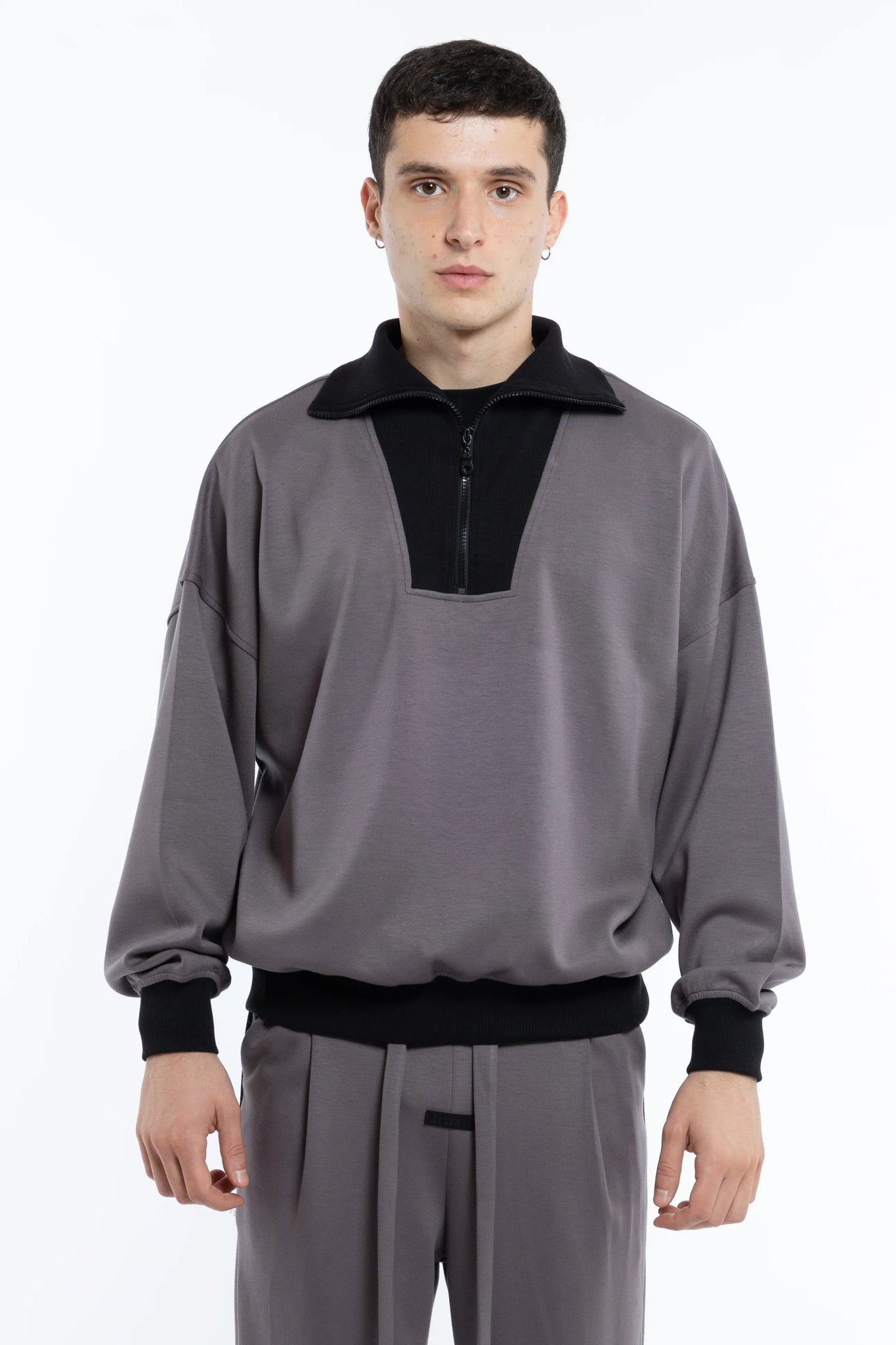 Felpa Scuba con collo costina oversize Eternal Atelier