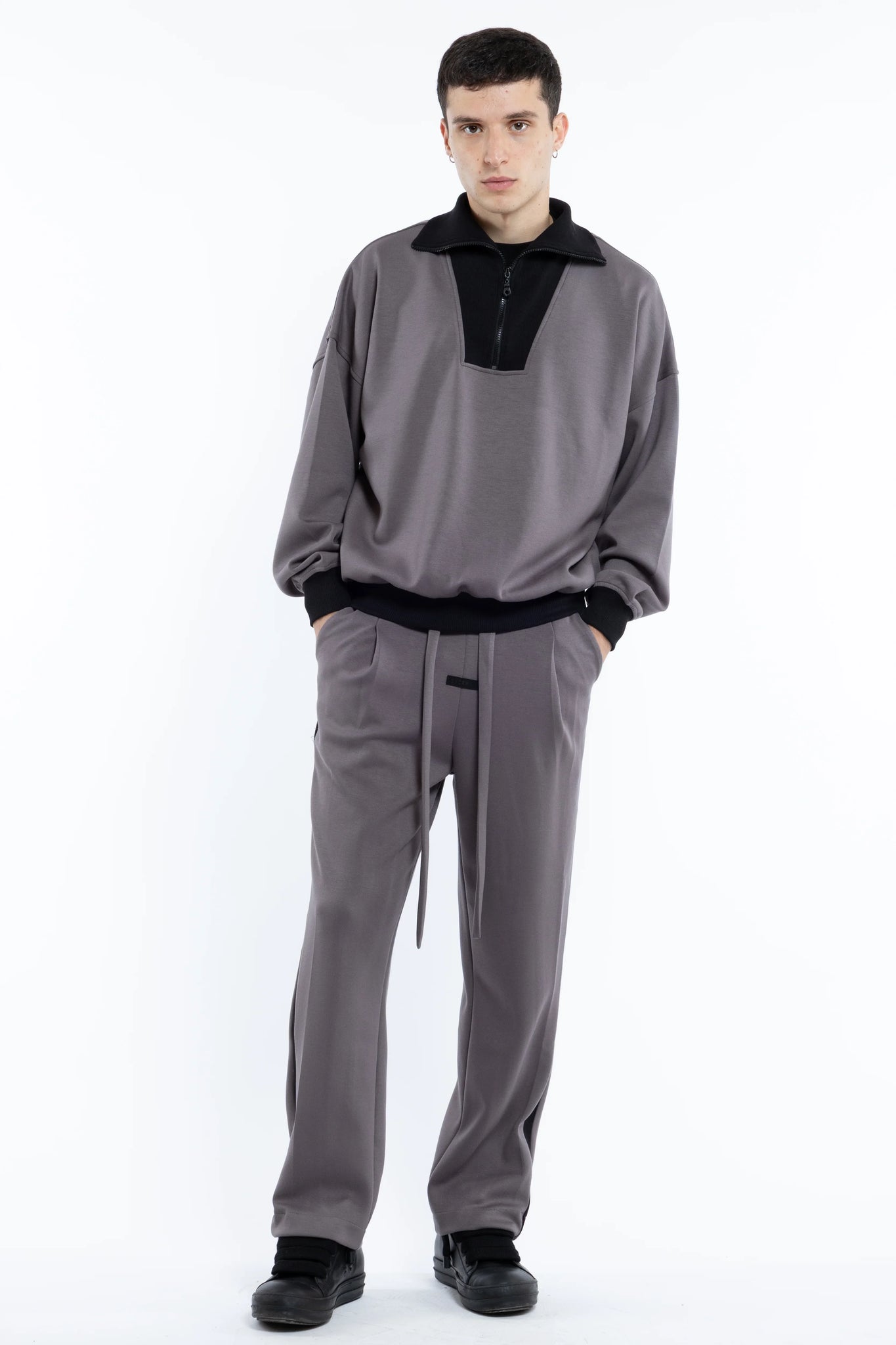 Felpa Scuba con collo costina oversize Eternal Atelier