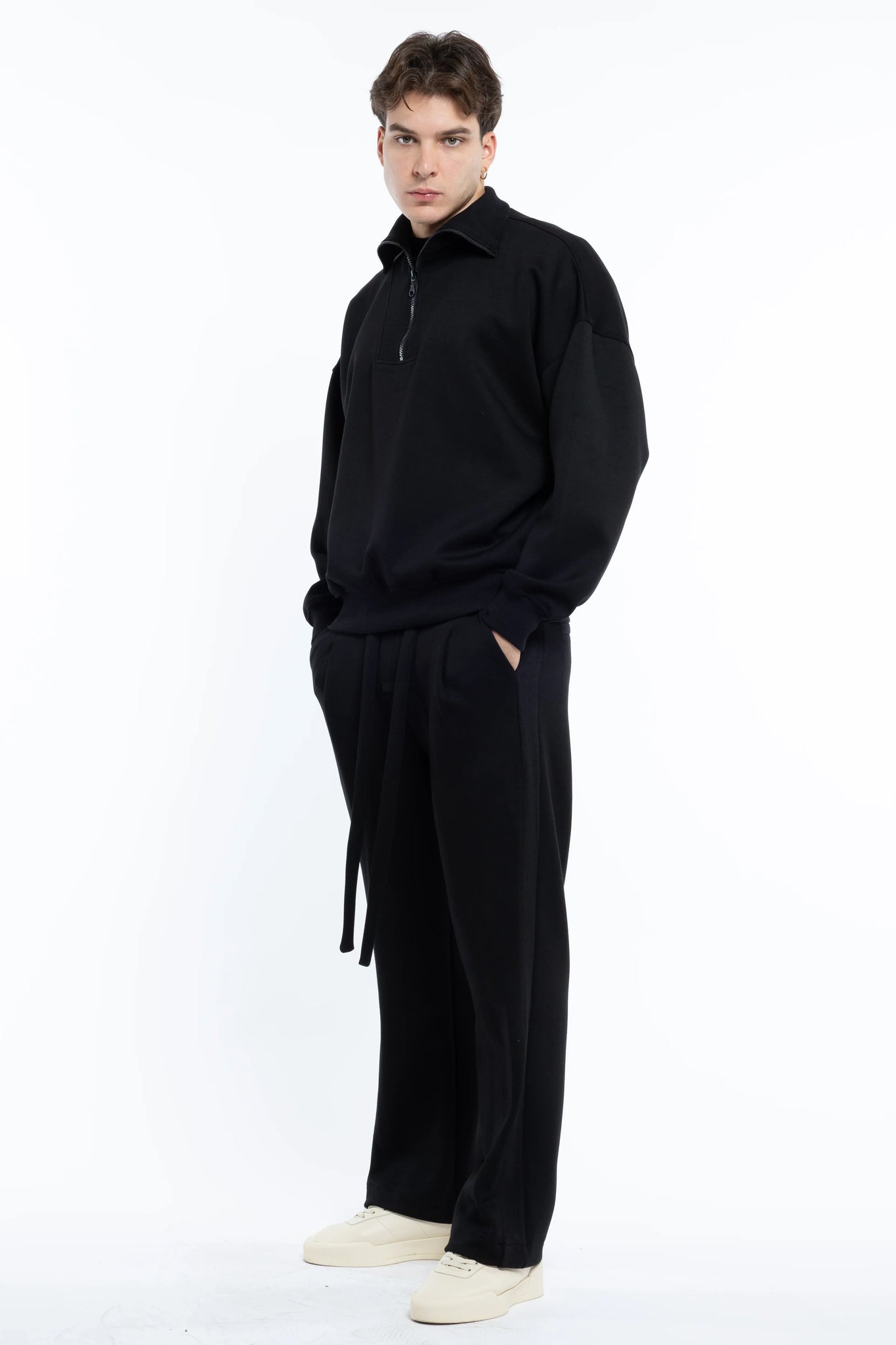 Felpa Scuba con collo costina oversize Eternal Atelier