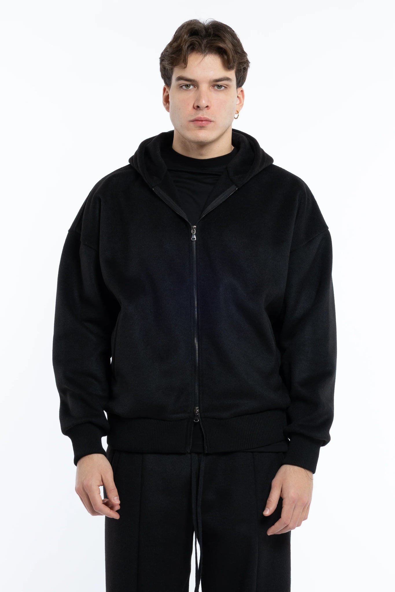 Felpa in lana con zip oversize Eternal Atelier