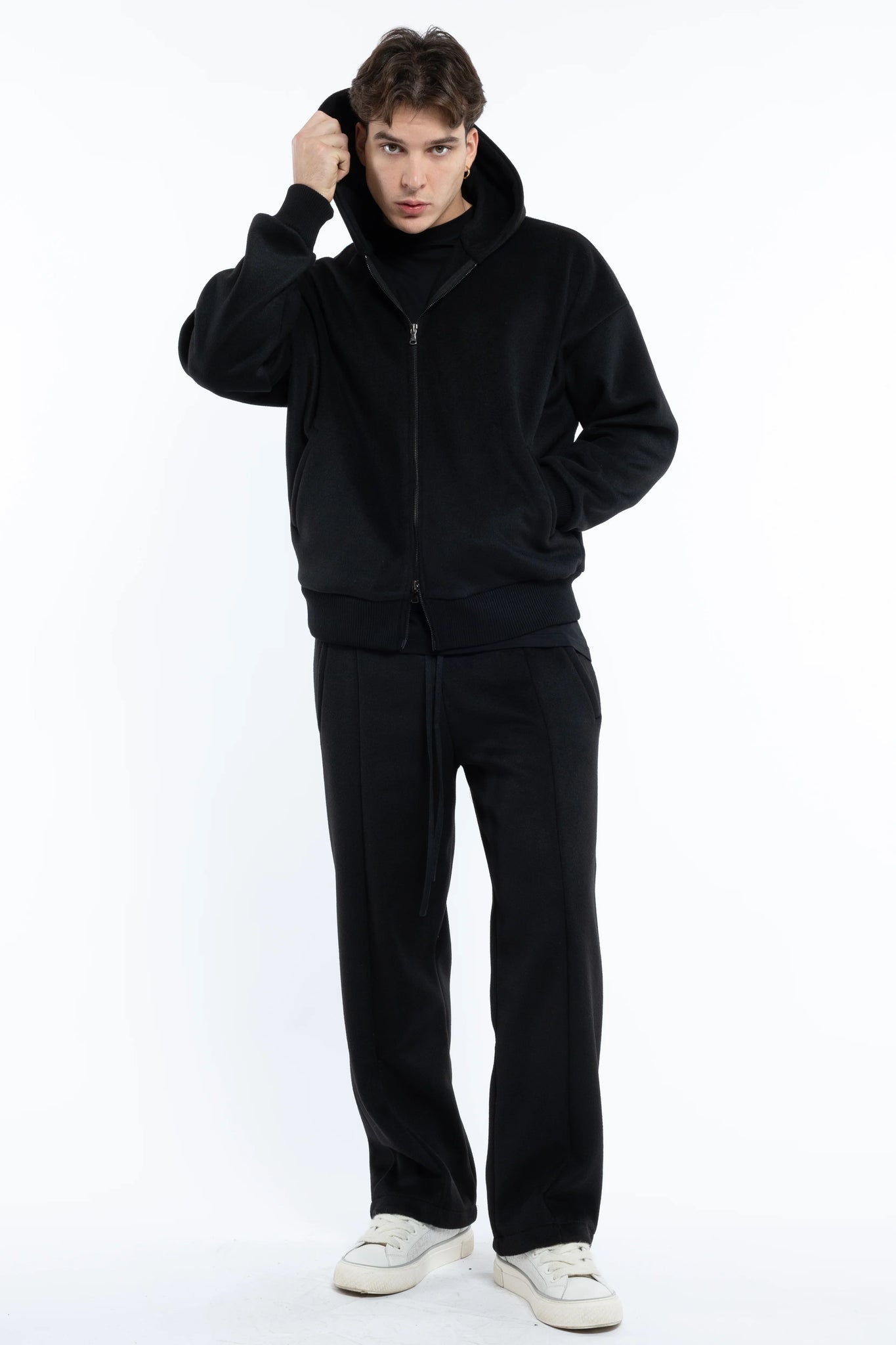 Felpa in lana con zip oversize Eternal Atelier