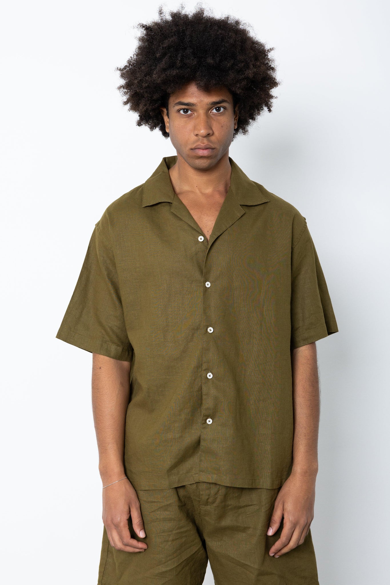 Camicia manica corta in lino