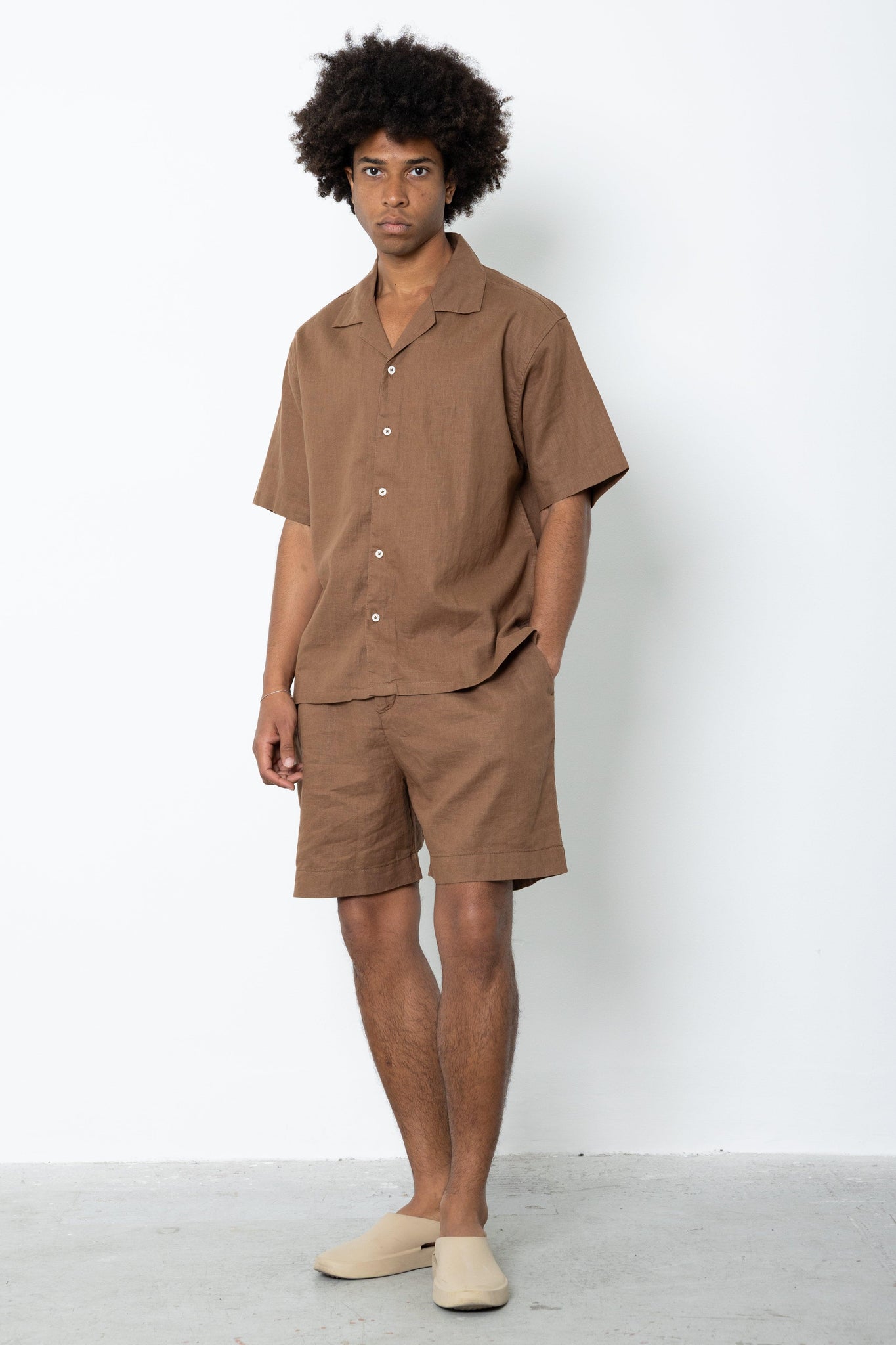 Camicia manica corta in lino