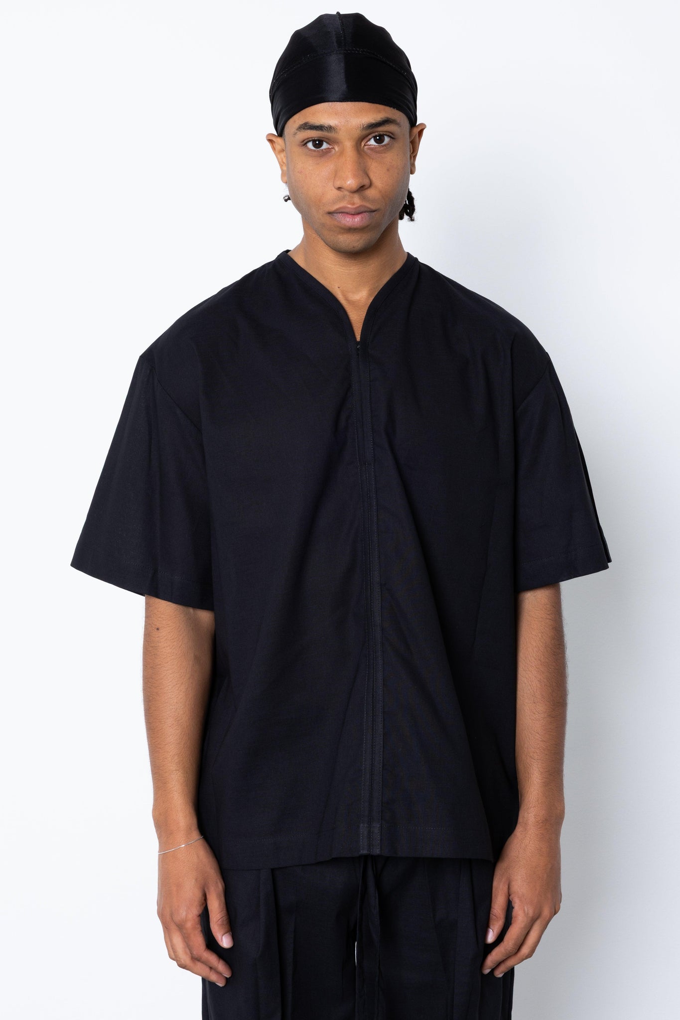 T-shirt con zip in lino Eternal