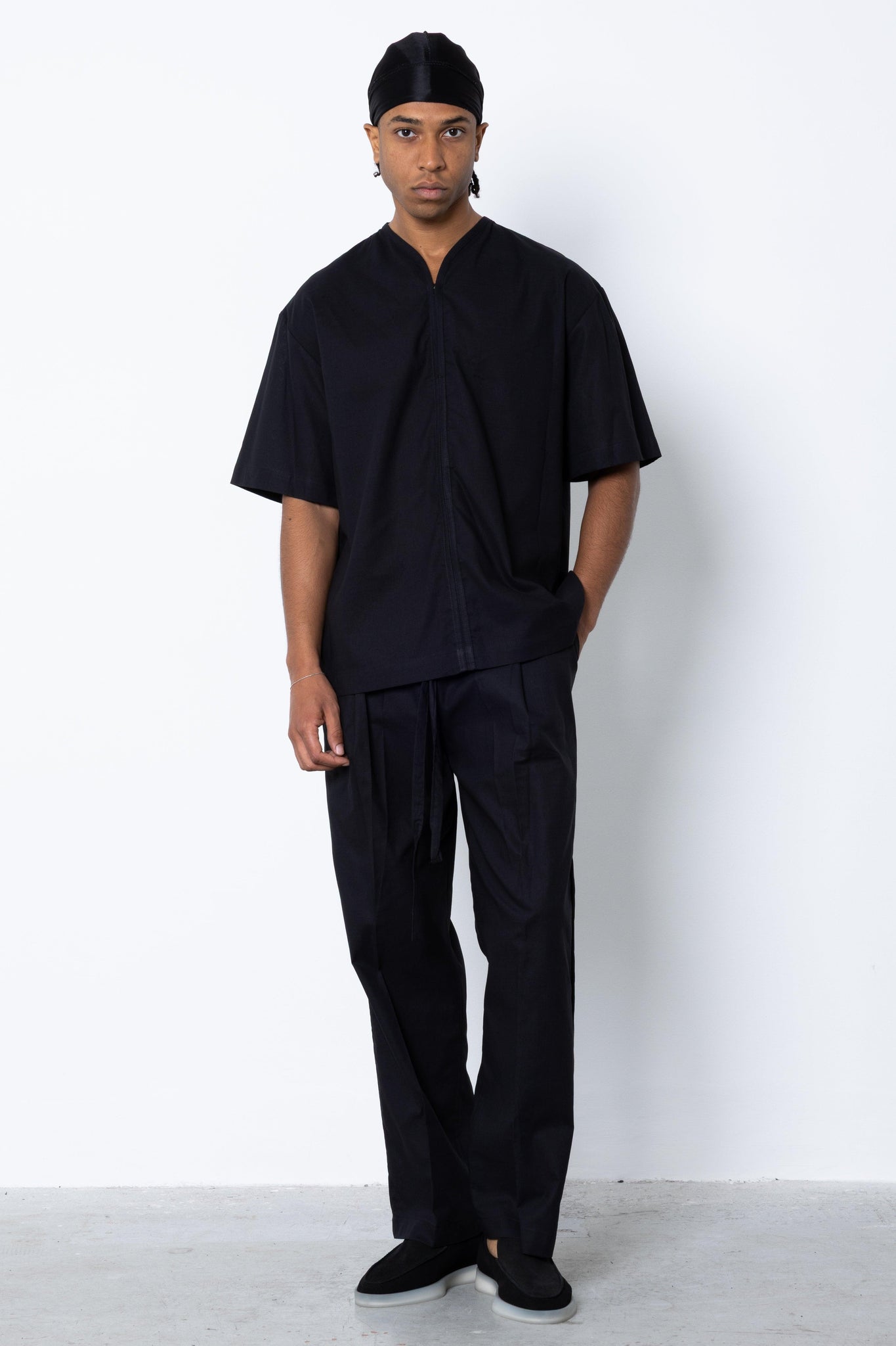T-shirt con zip in lino Eternal