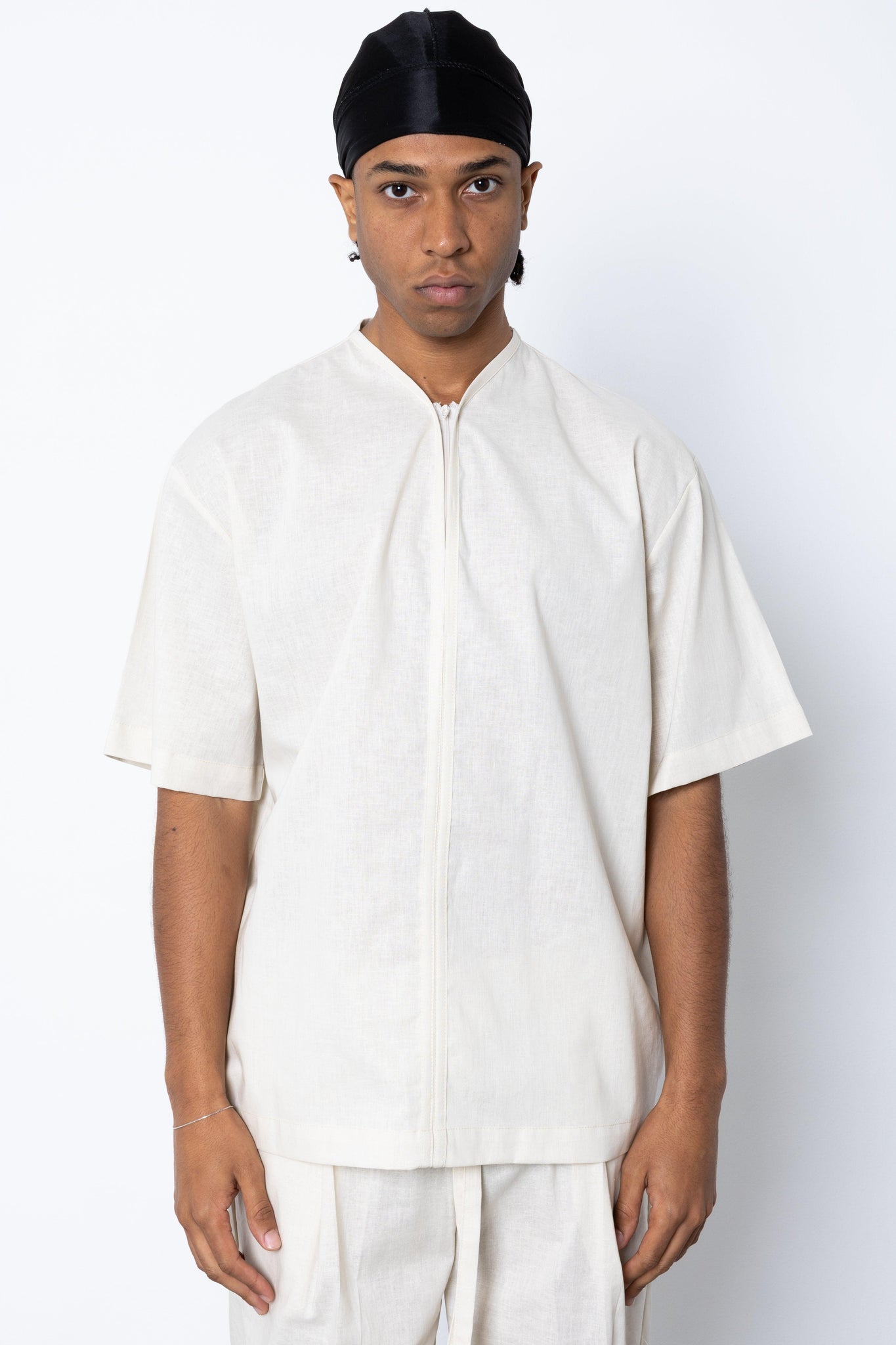 T-shirt con zip in lino Eternal