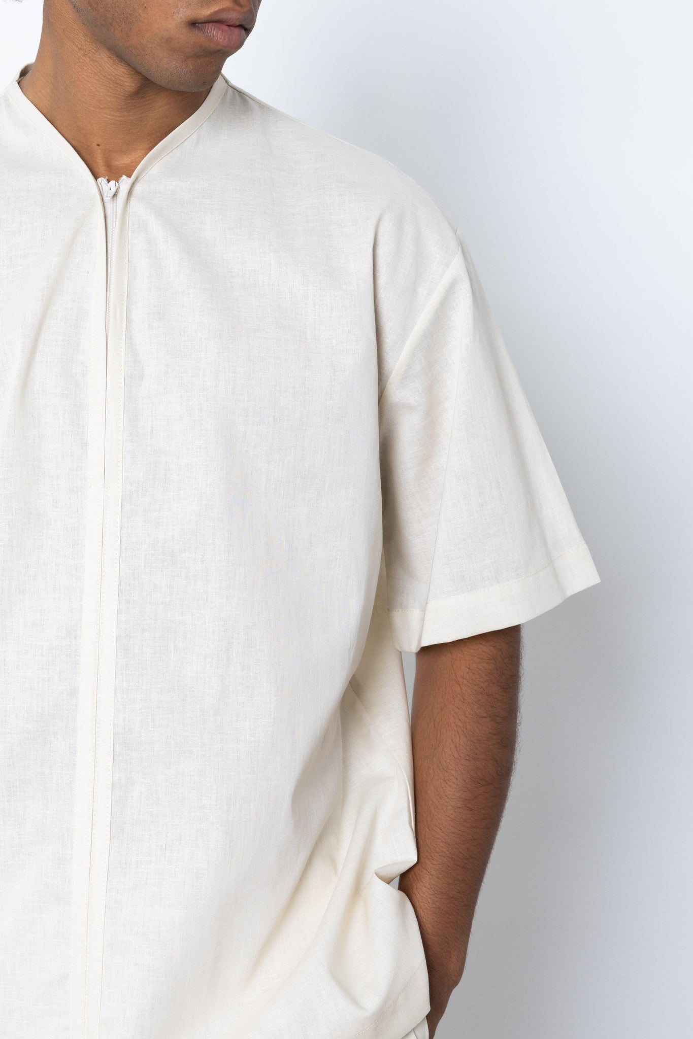 T-shirt con zip in lino Eternal