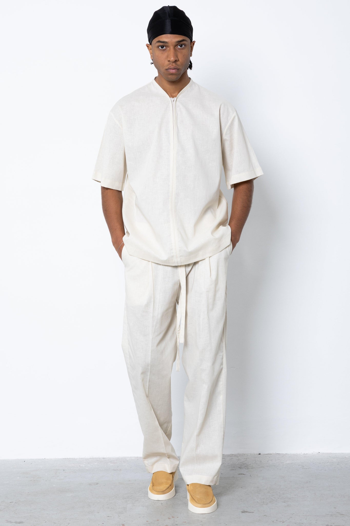 T-shirt con zip in lino Eternal
