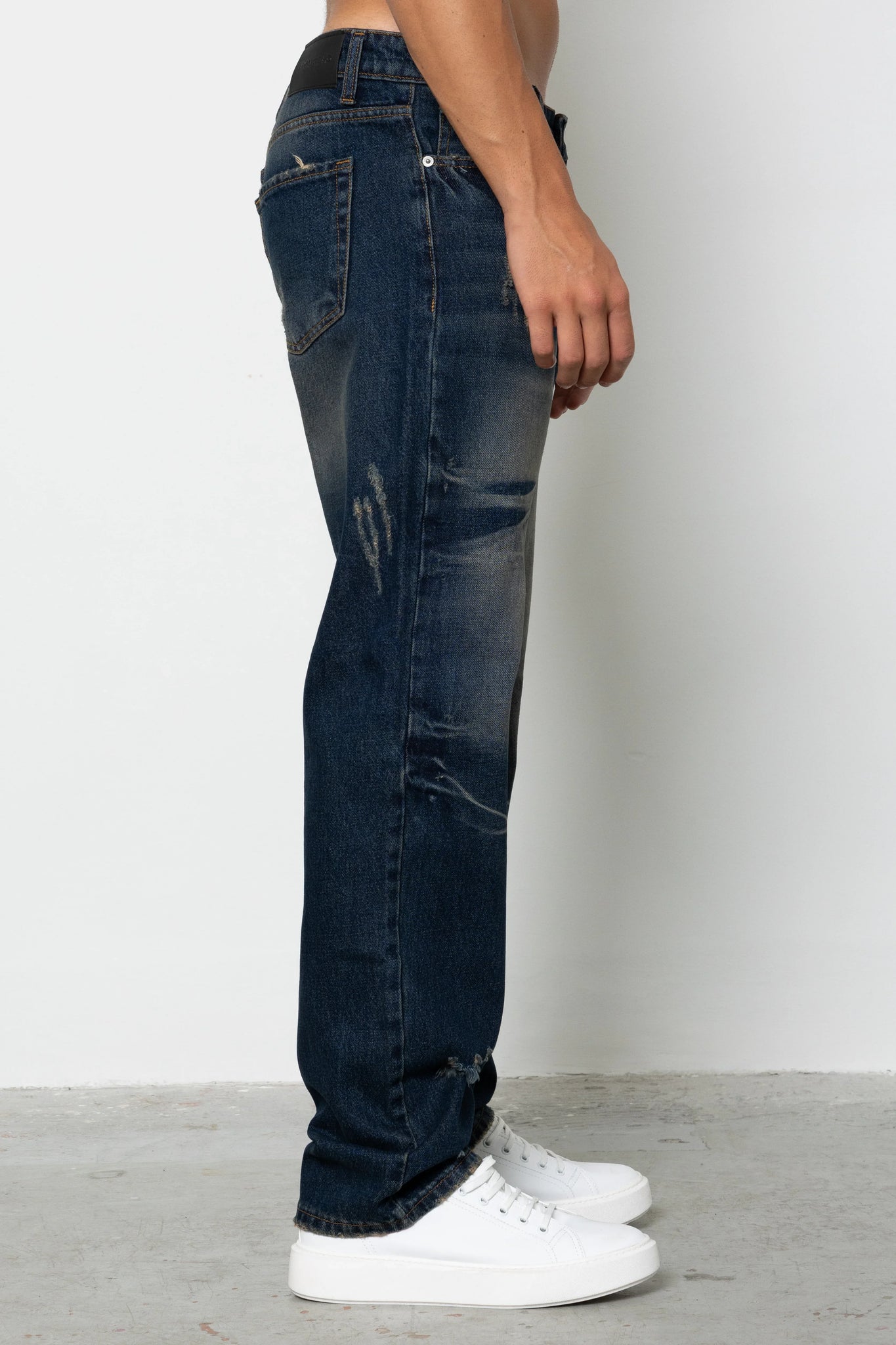 Jeans baggy dark indigo sand