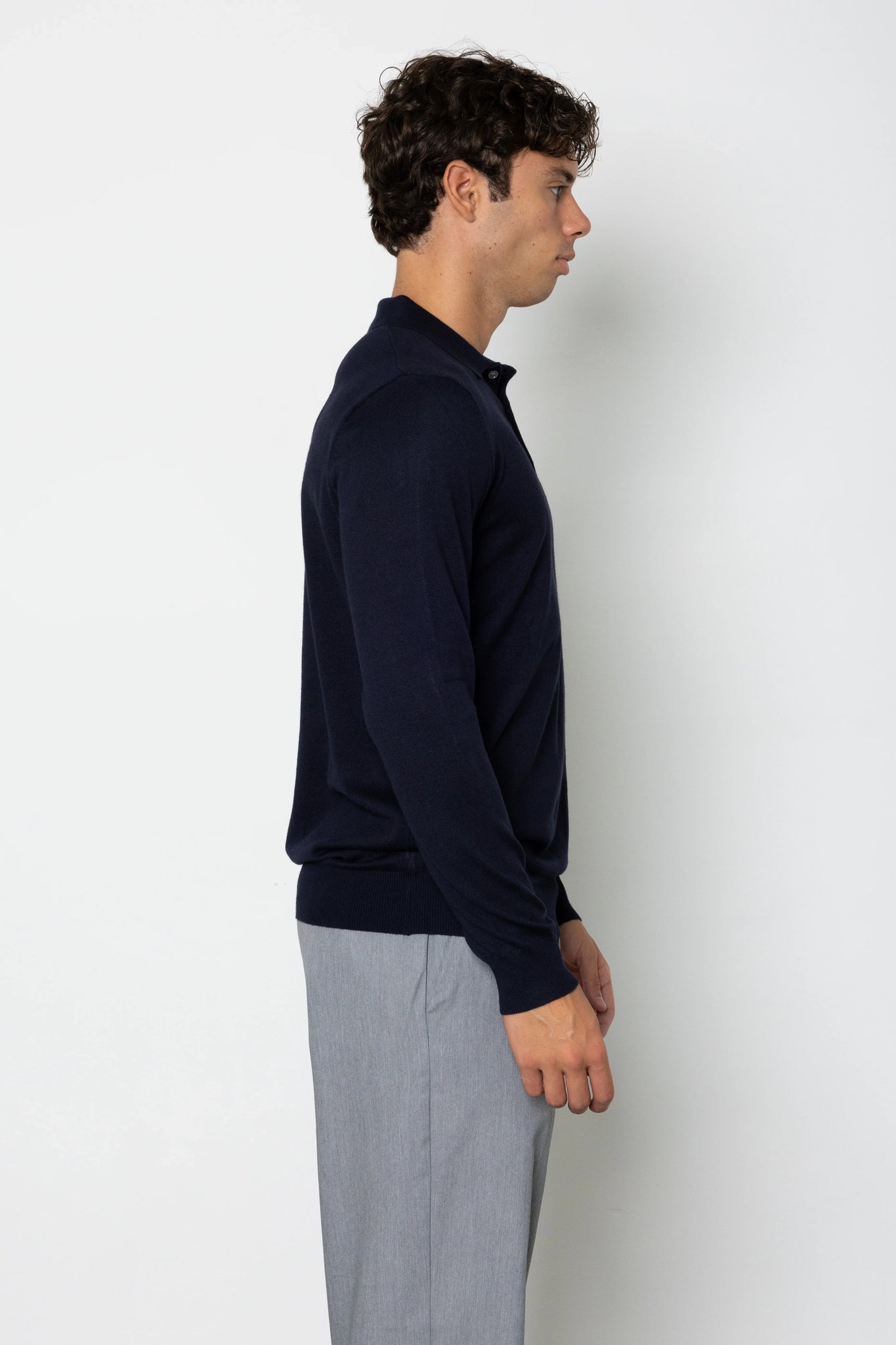 Polo in filo manica lunga