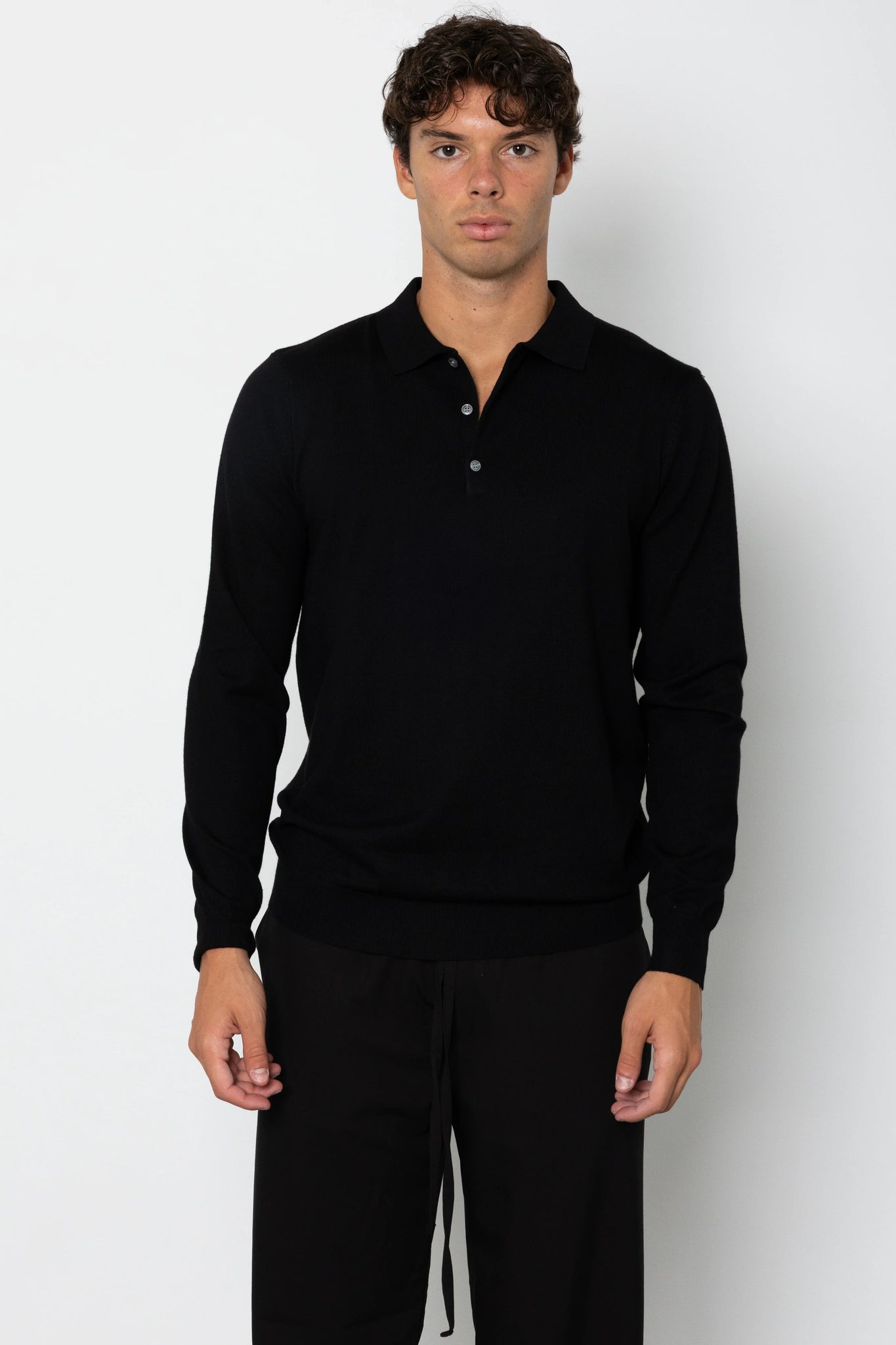 Polo in filo manica lunga