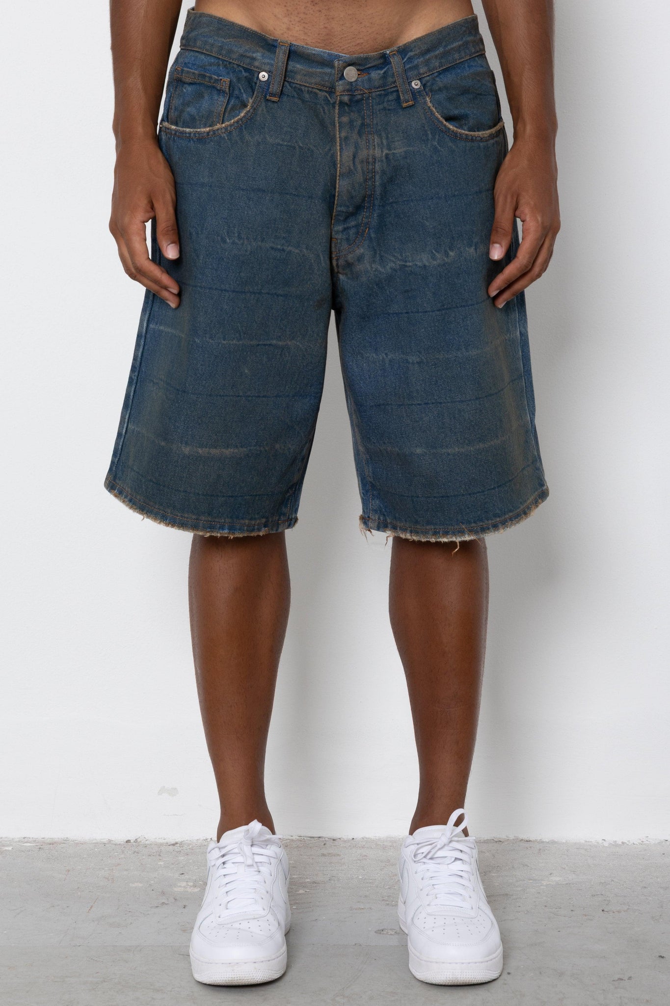 Short jeans indigo rust