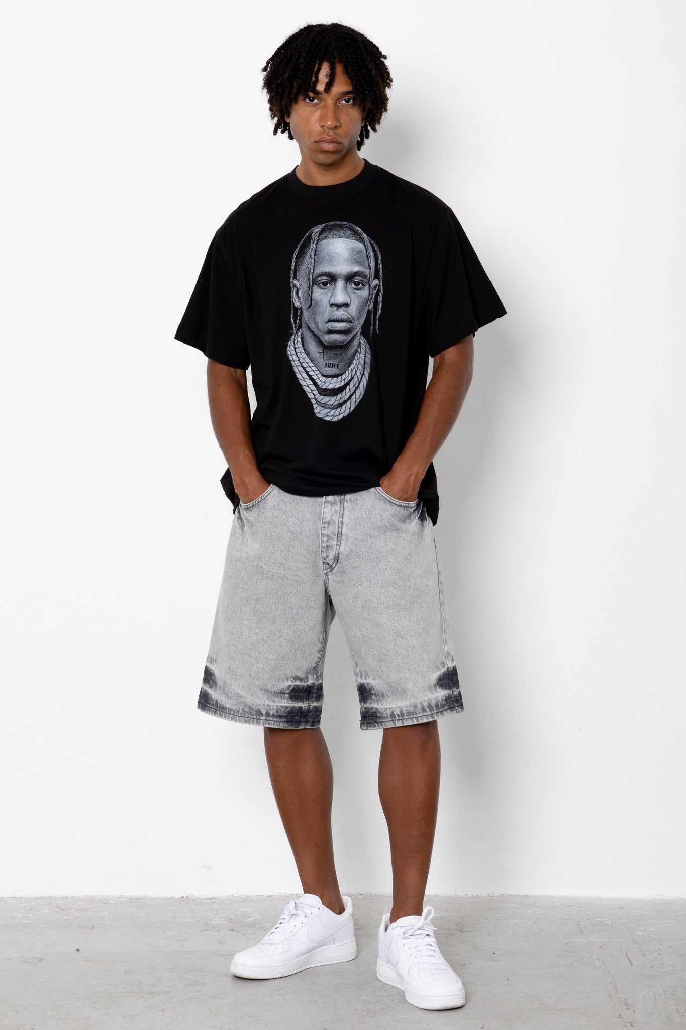 Short jeans grey ink