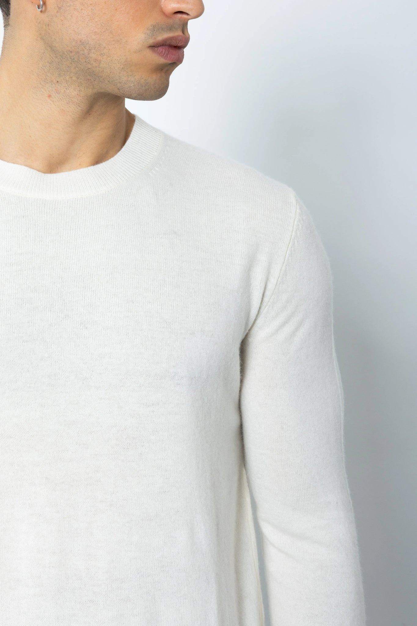 Maglione girocollo misto cashmere