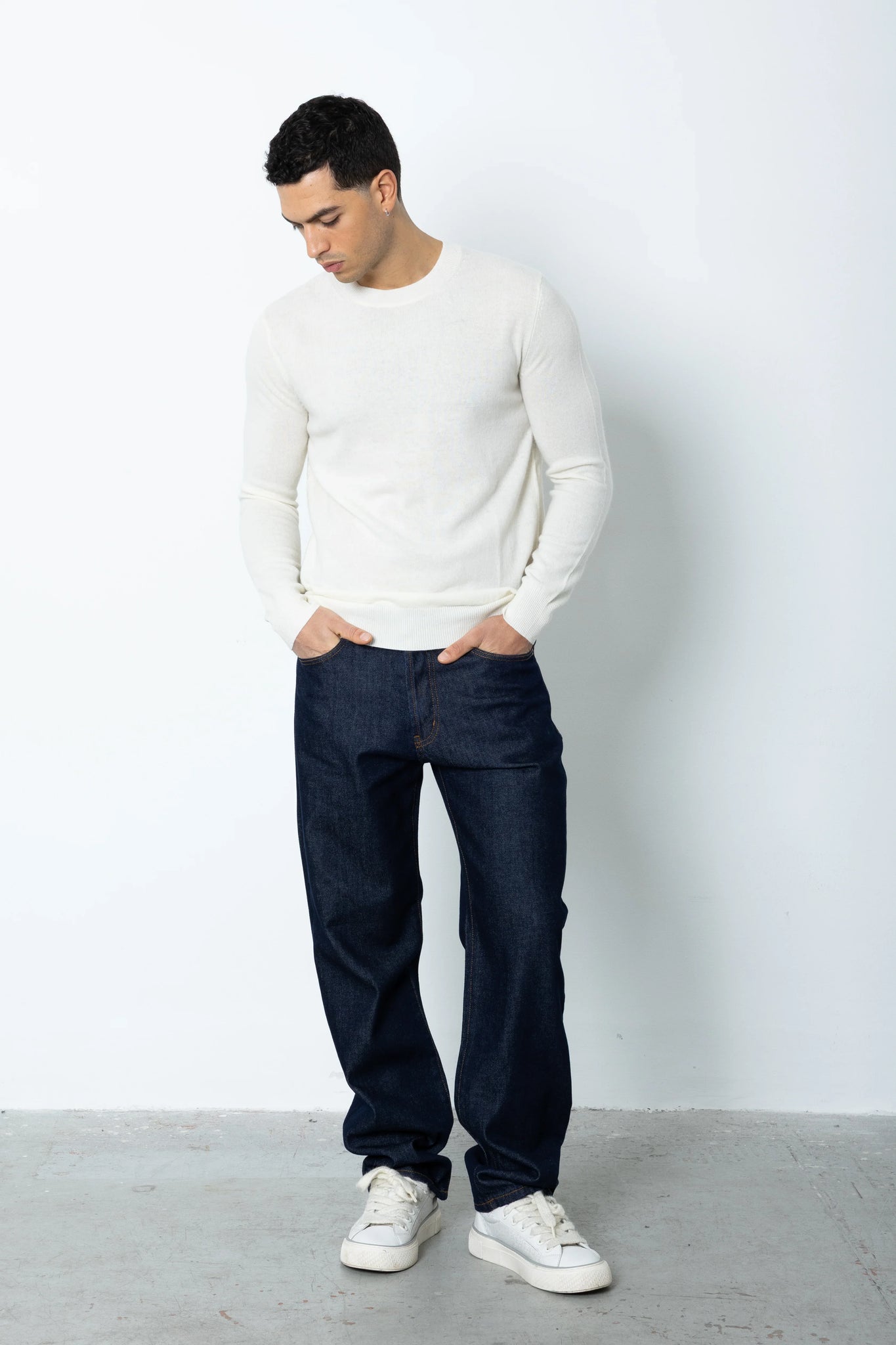 Maglione girocollo misto cashmere