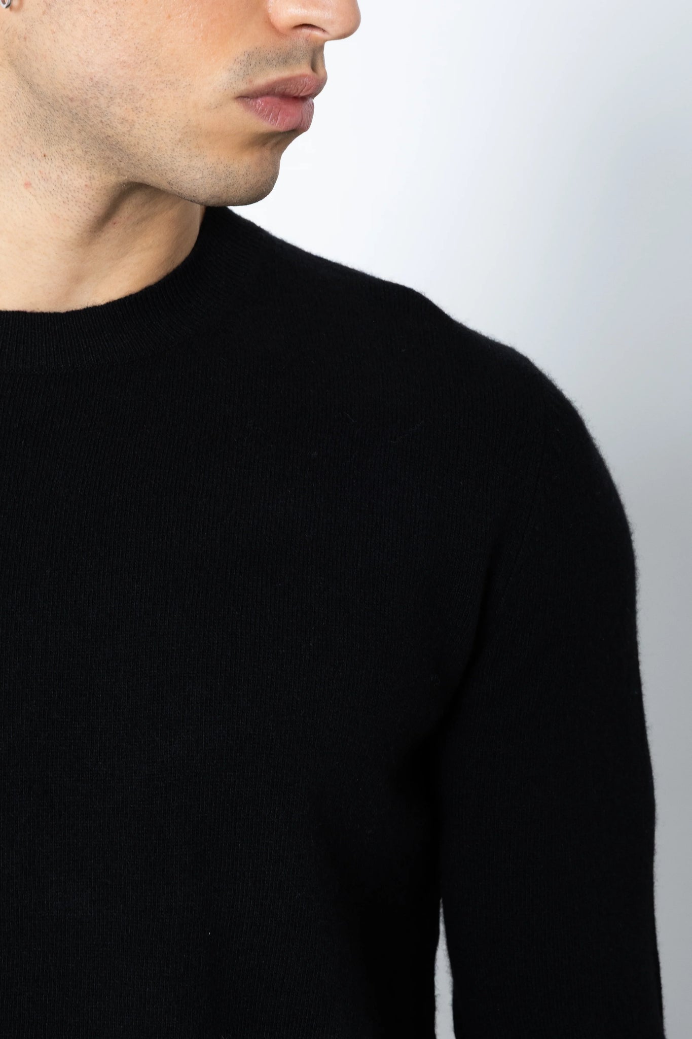 Maglione girocollo misto cashmere