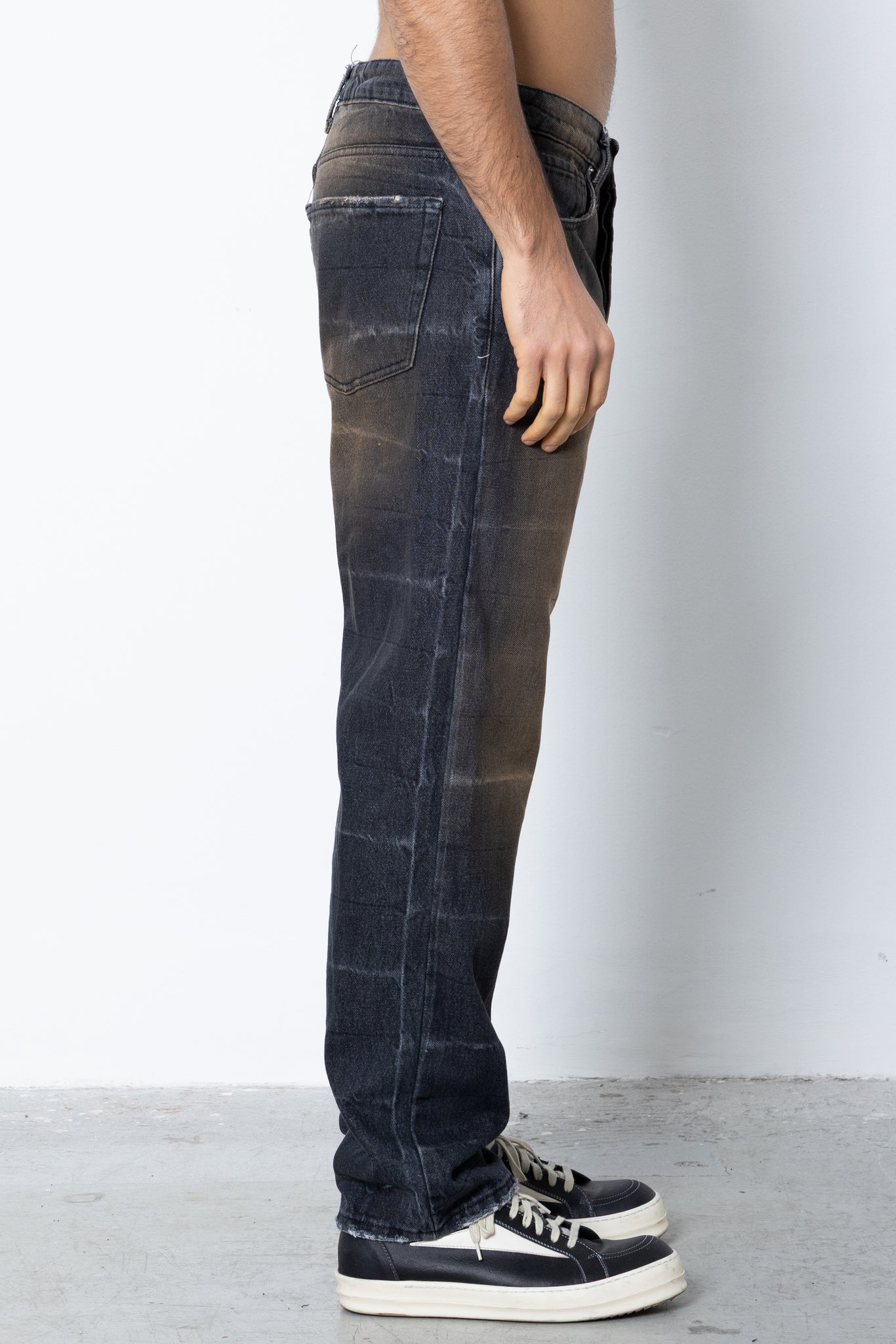 Jeans nero stirature