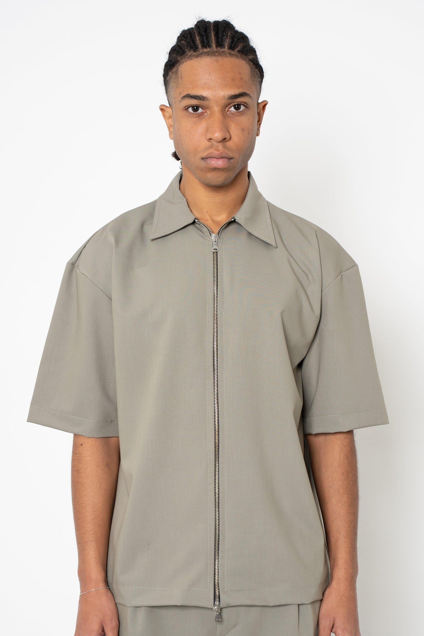 Camicia mezza manica con zip