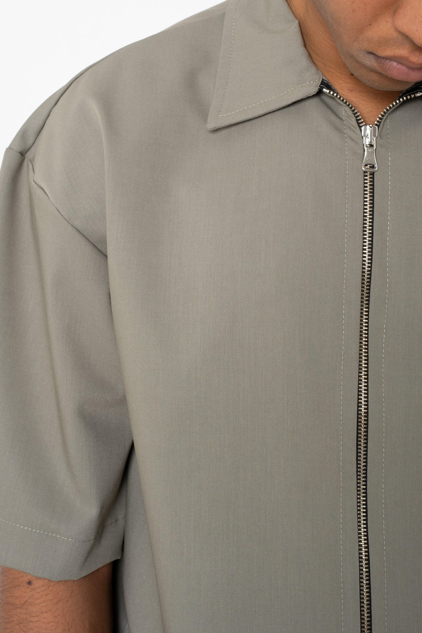 Camicia mezza manica con zip
