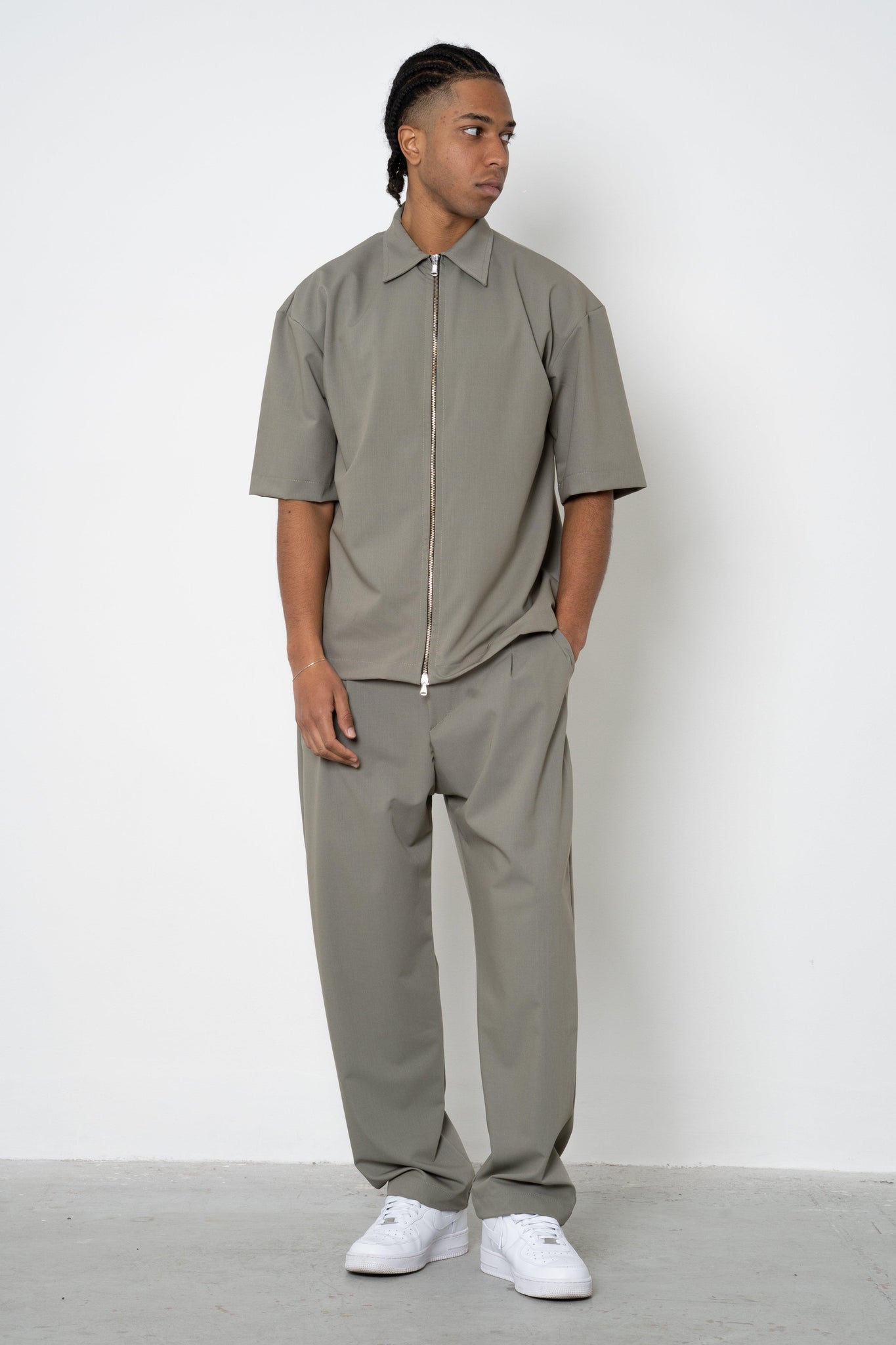 Camicia mezza manica con zip