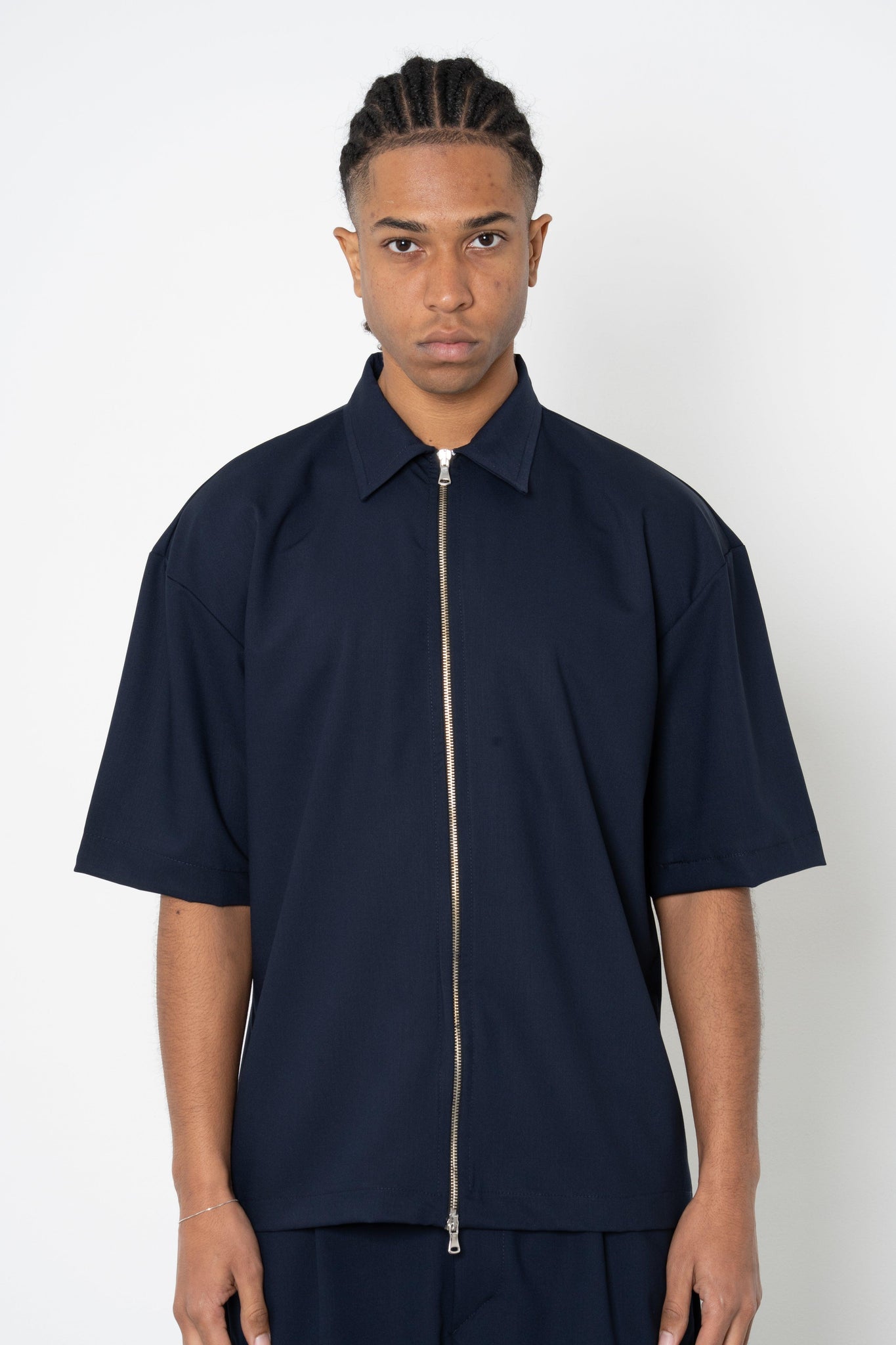 Camicia mezza manica con zip