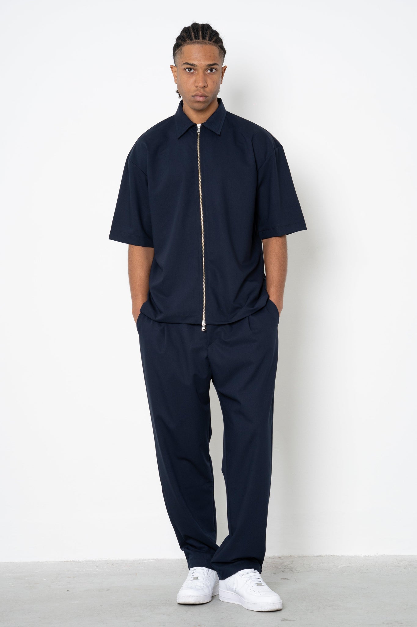 Camicia mezza manica con zip