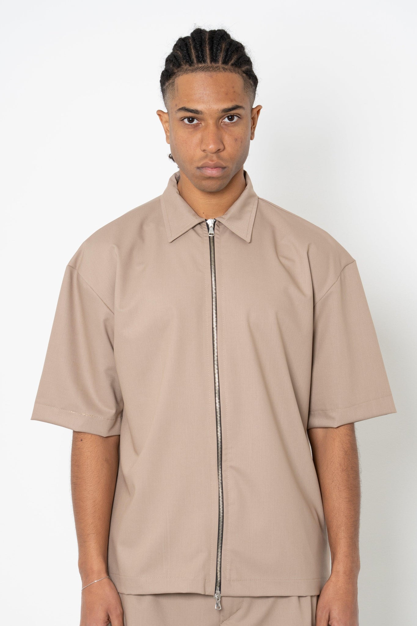 Camicia mezza manica con zip
