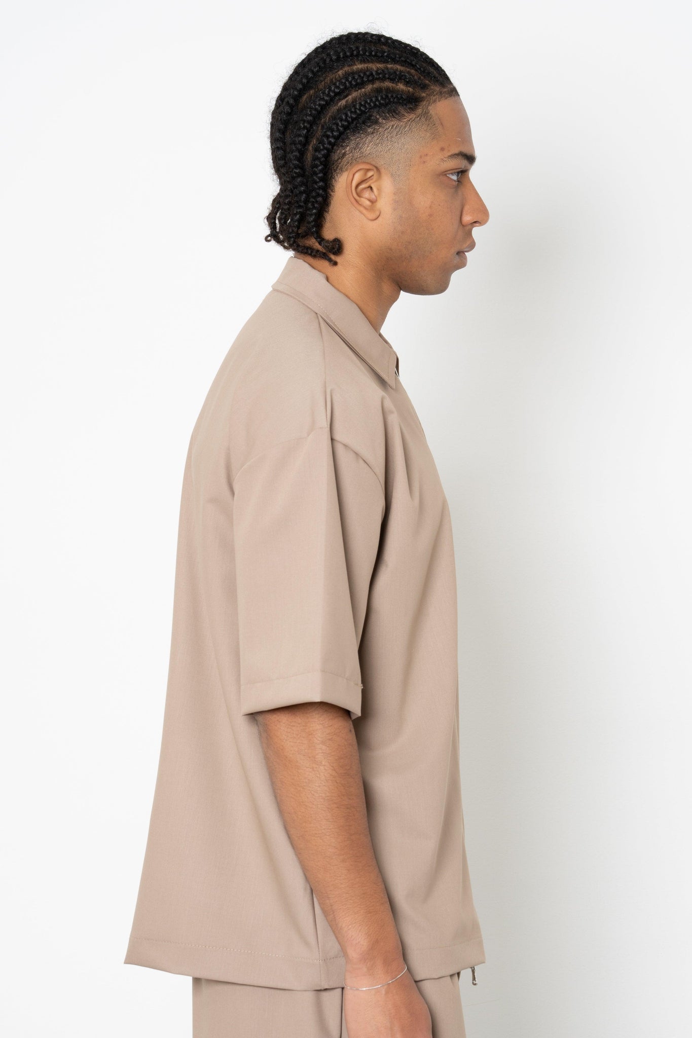Camicia mezza manica con zip