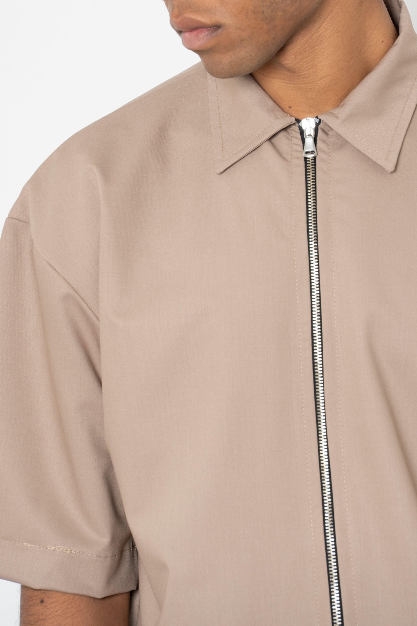Camicia mezza manica con zip