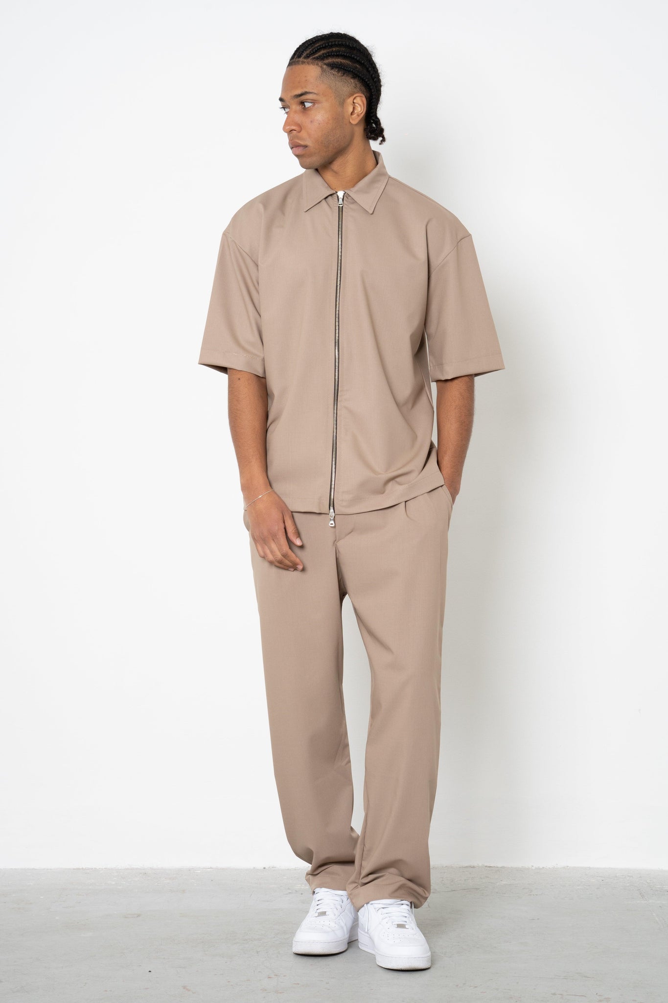 Camicia mezza manica con zip