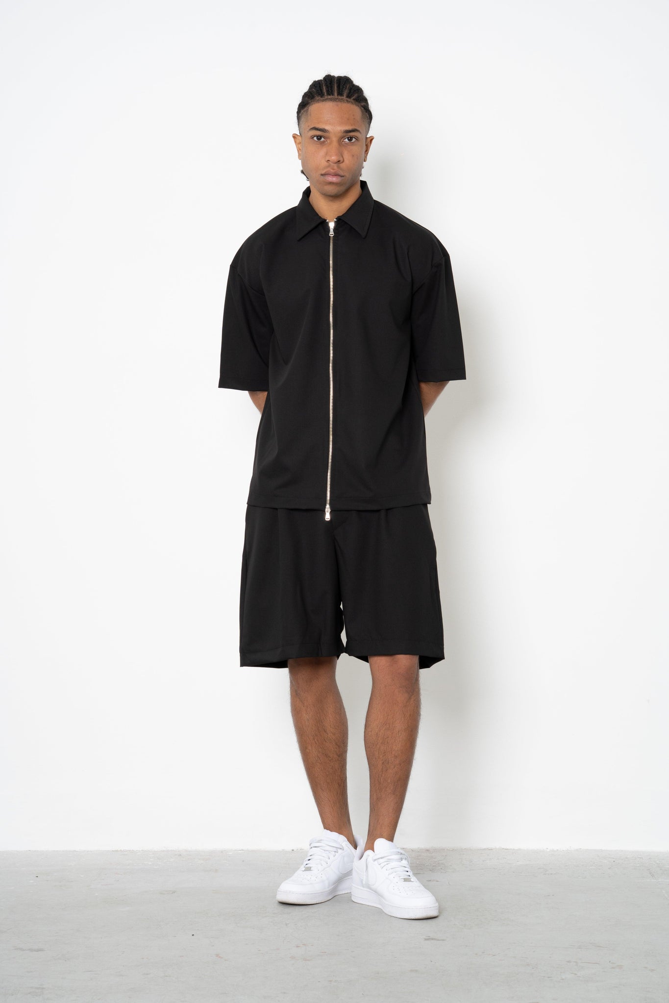 Camicia mezza manica con zip