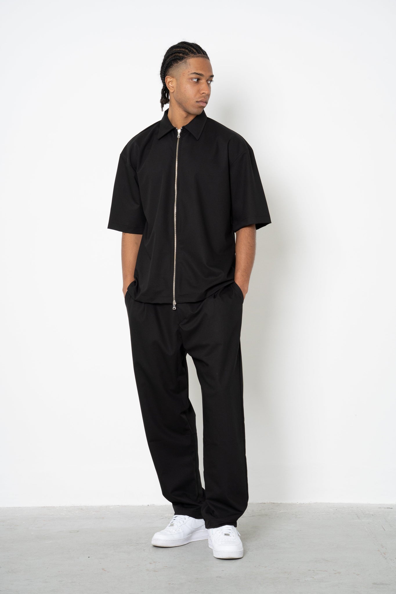 Camicia mezza manica con zip