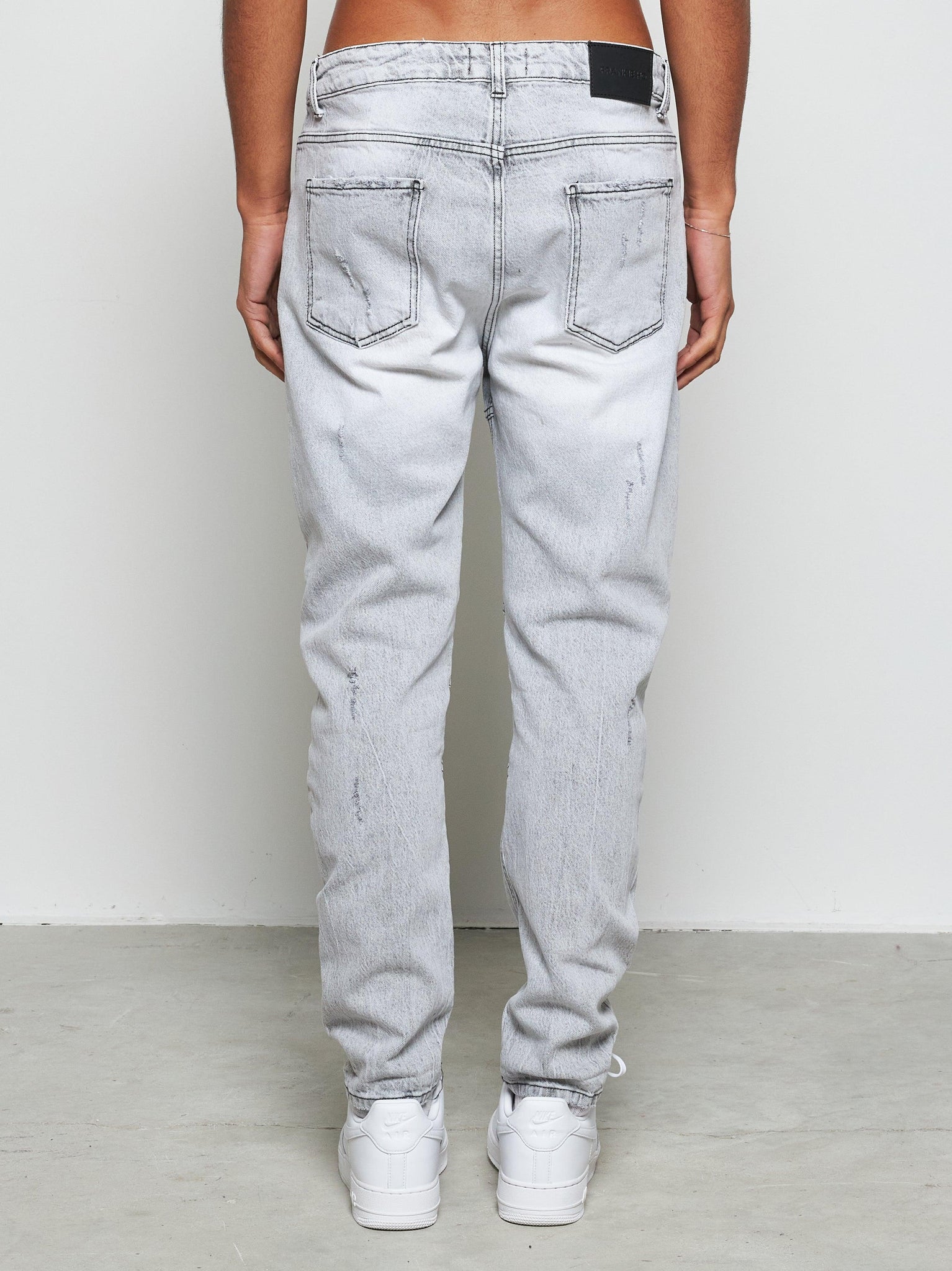 Jeans biker bleached grey