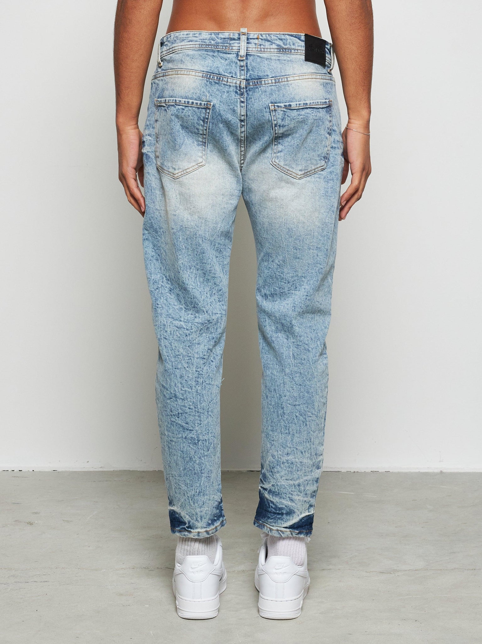 Jeans regular indigo marmorizzato