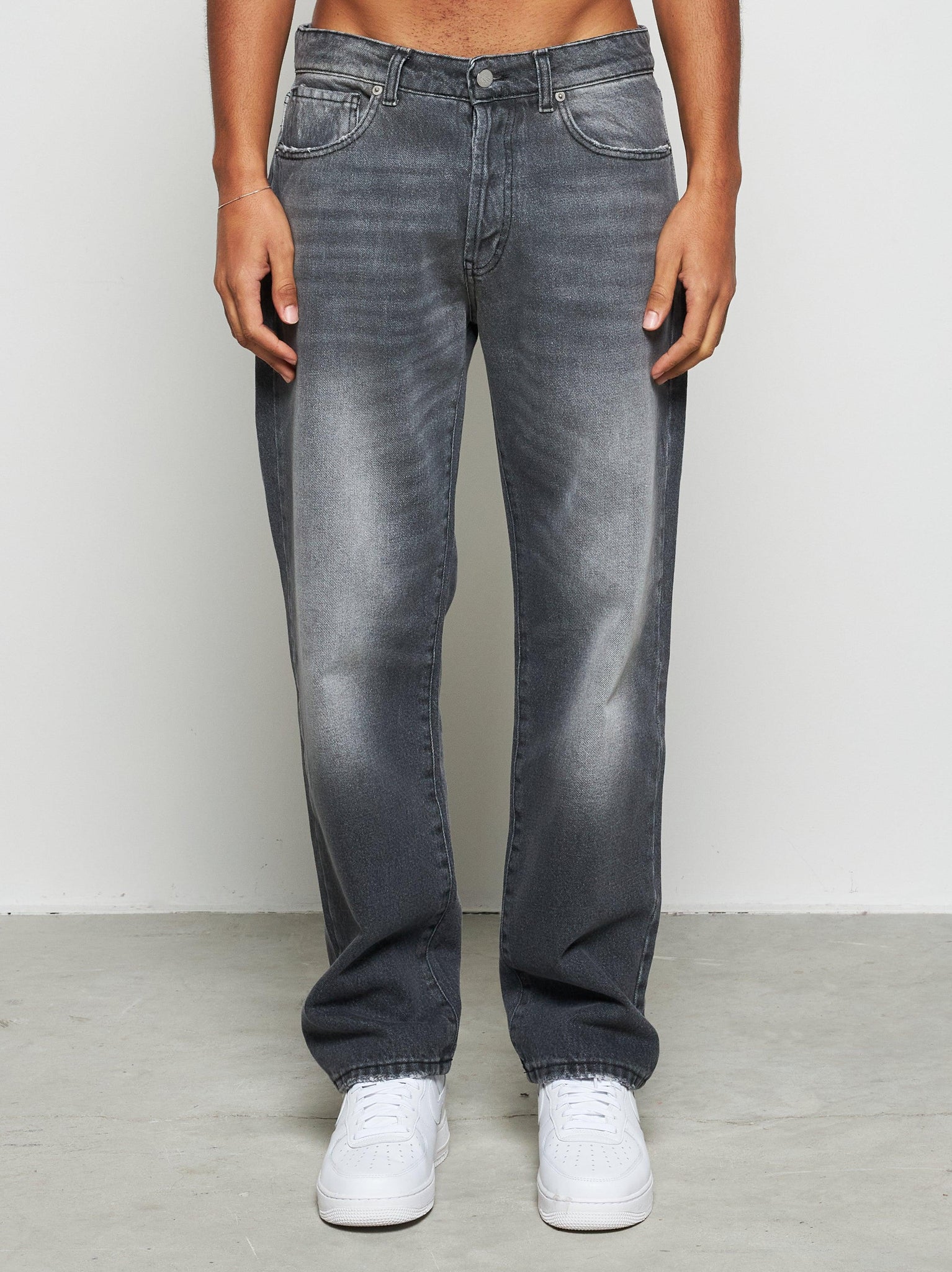 Jeans baggy black stone wash