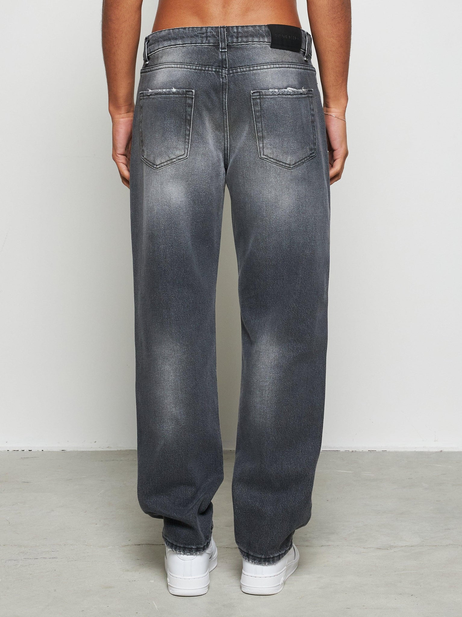 Jeans baggy black stone wash