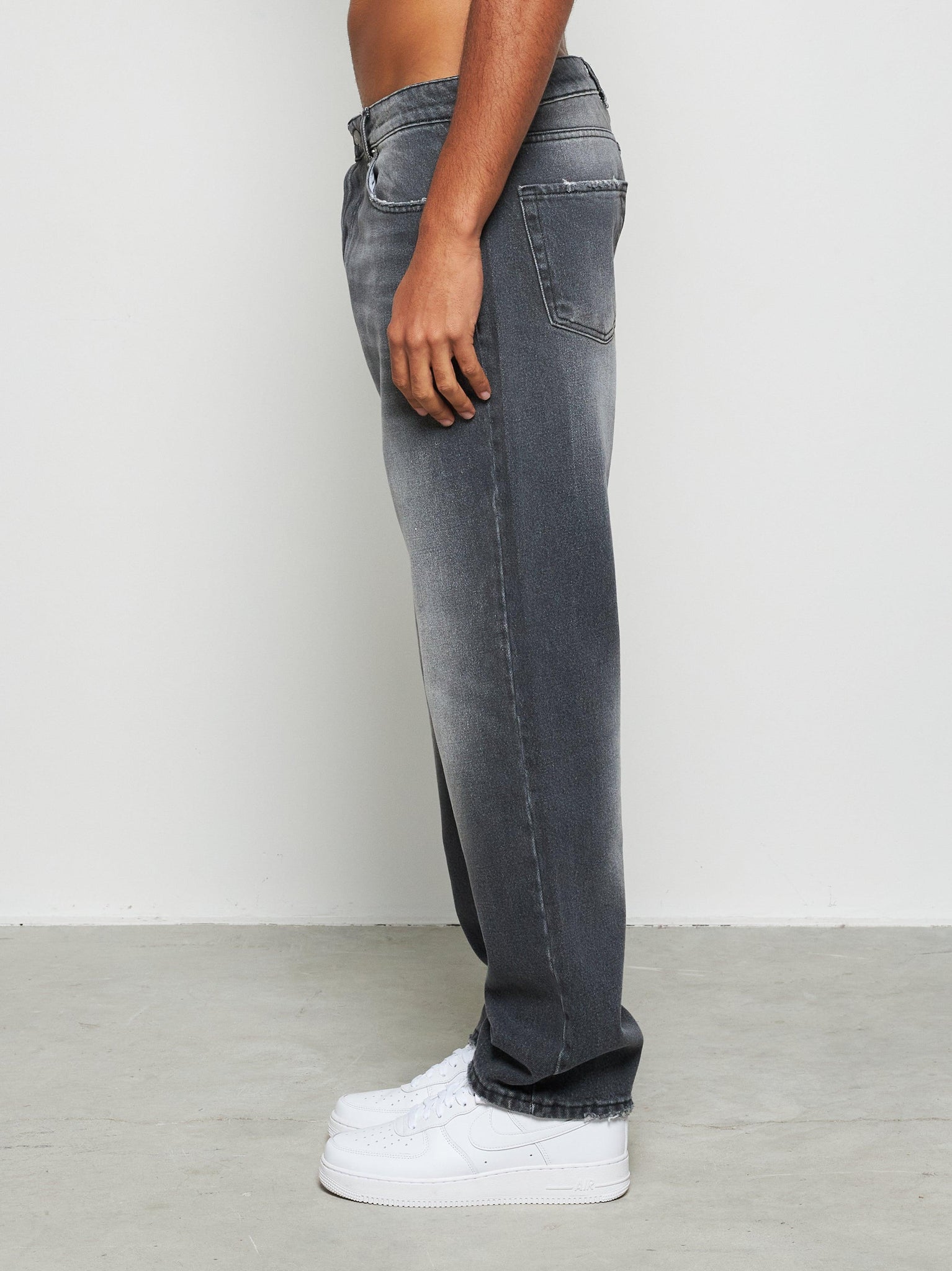 Jeans baggy black stone wash