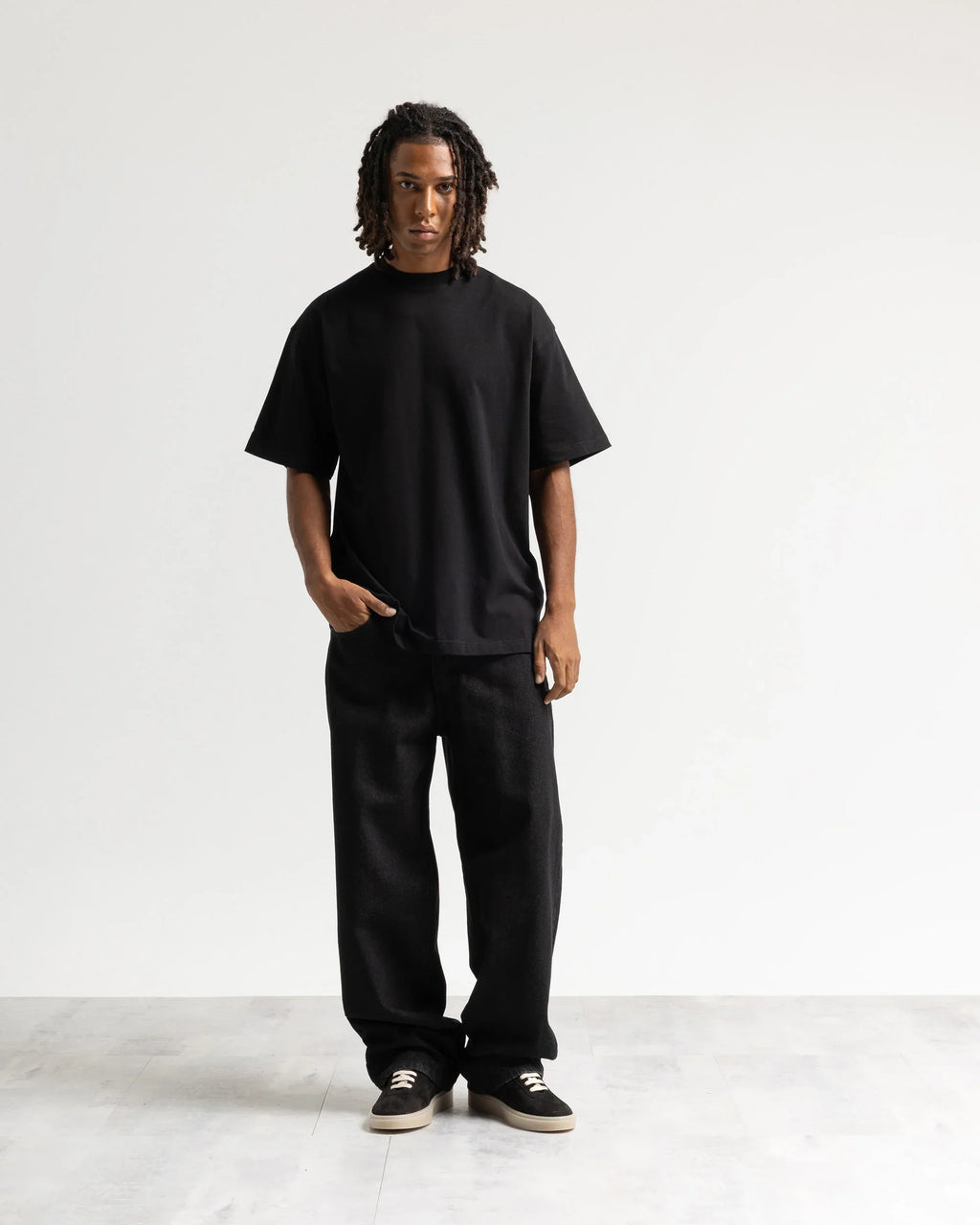 Jeans baggy nero resinato Eternal