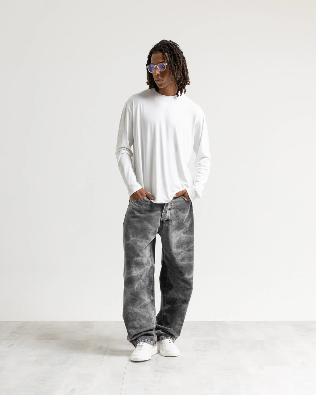 Jeans baggy nero fulmini Eternal