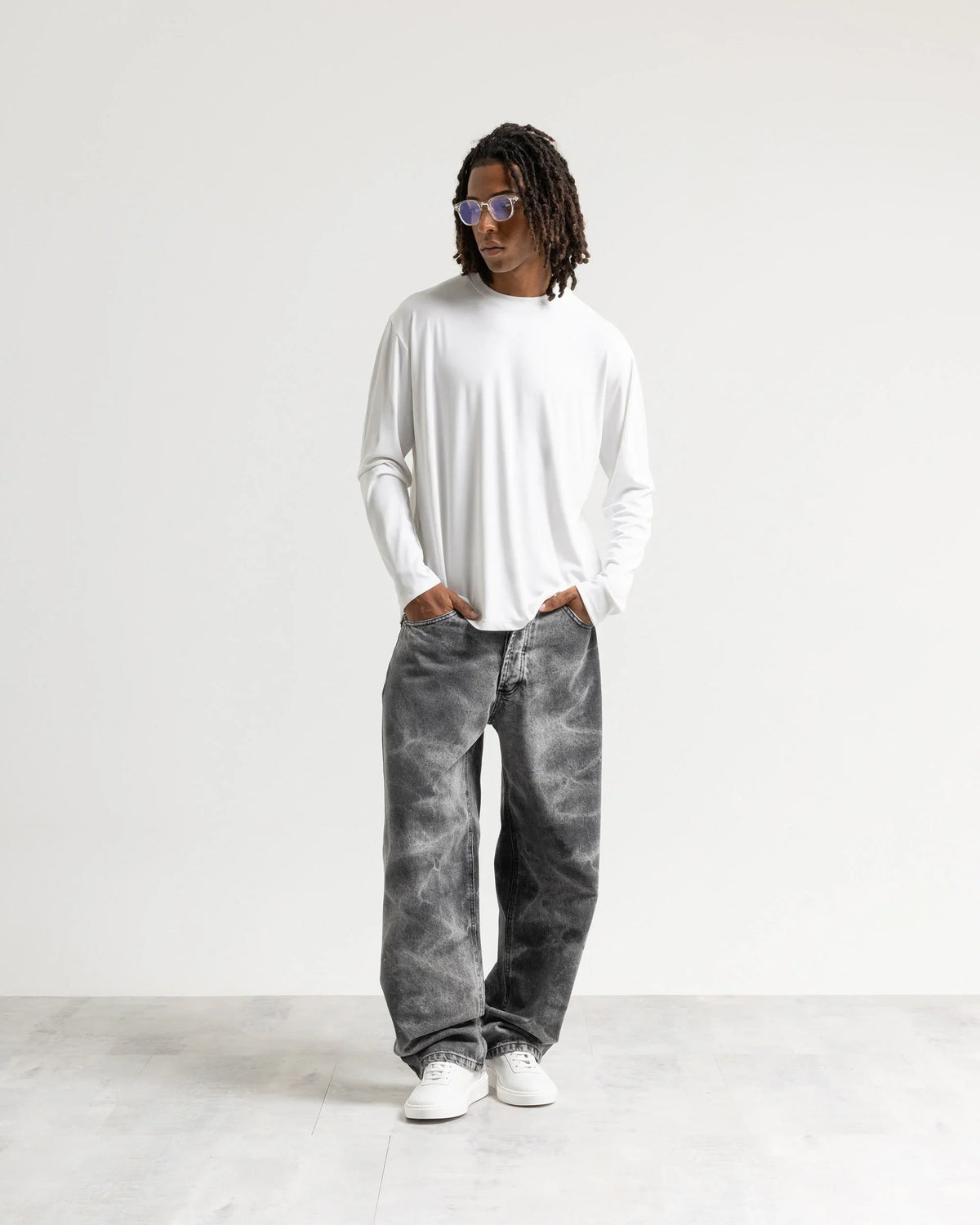 Jeans baggy nero fulmini Eternal
