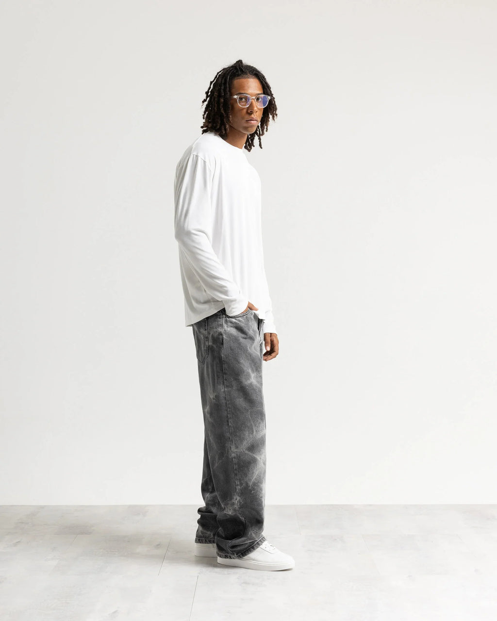 Jeans baggy nero fulmini Eternal