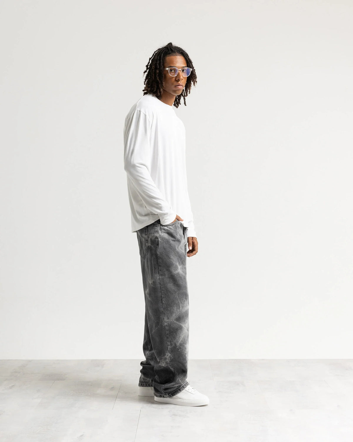 Jeans baggy nero fulmini Eternal