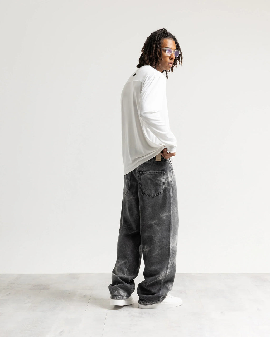 Jeans baggy nero fulmini Eternal